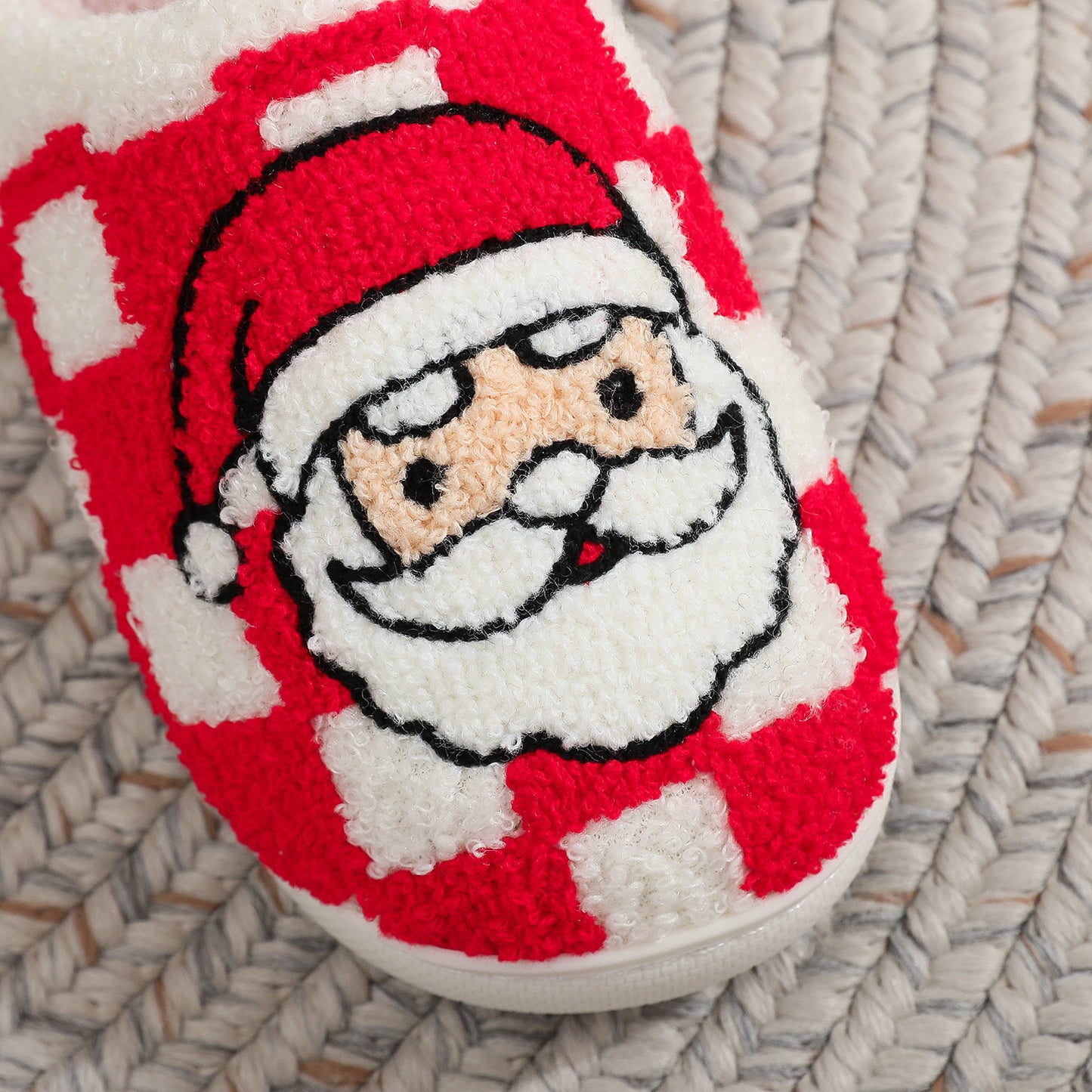 New Christmas Plaid Santa Claus Slippers Winter Indoor Non-slip Floor Bedroom Fuzzy House Shoes For Women Home Slipper - Design Studios Direct