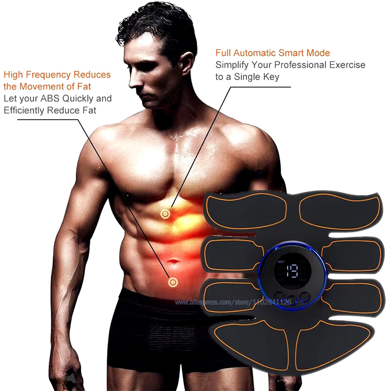 USB Rechargable EMS Muscle Stimulator Electric Massage Therapy Pain Relief Digital Meridian Full Body Massager Fitness