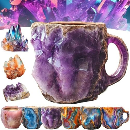 Resin Mineral Crystal Coffee Mugs With Handles Elegant Mineral Crystal Cup - Design Studios Direct