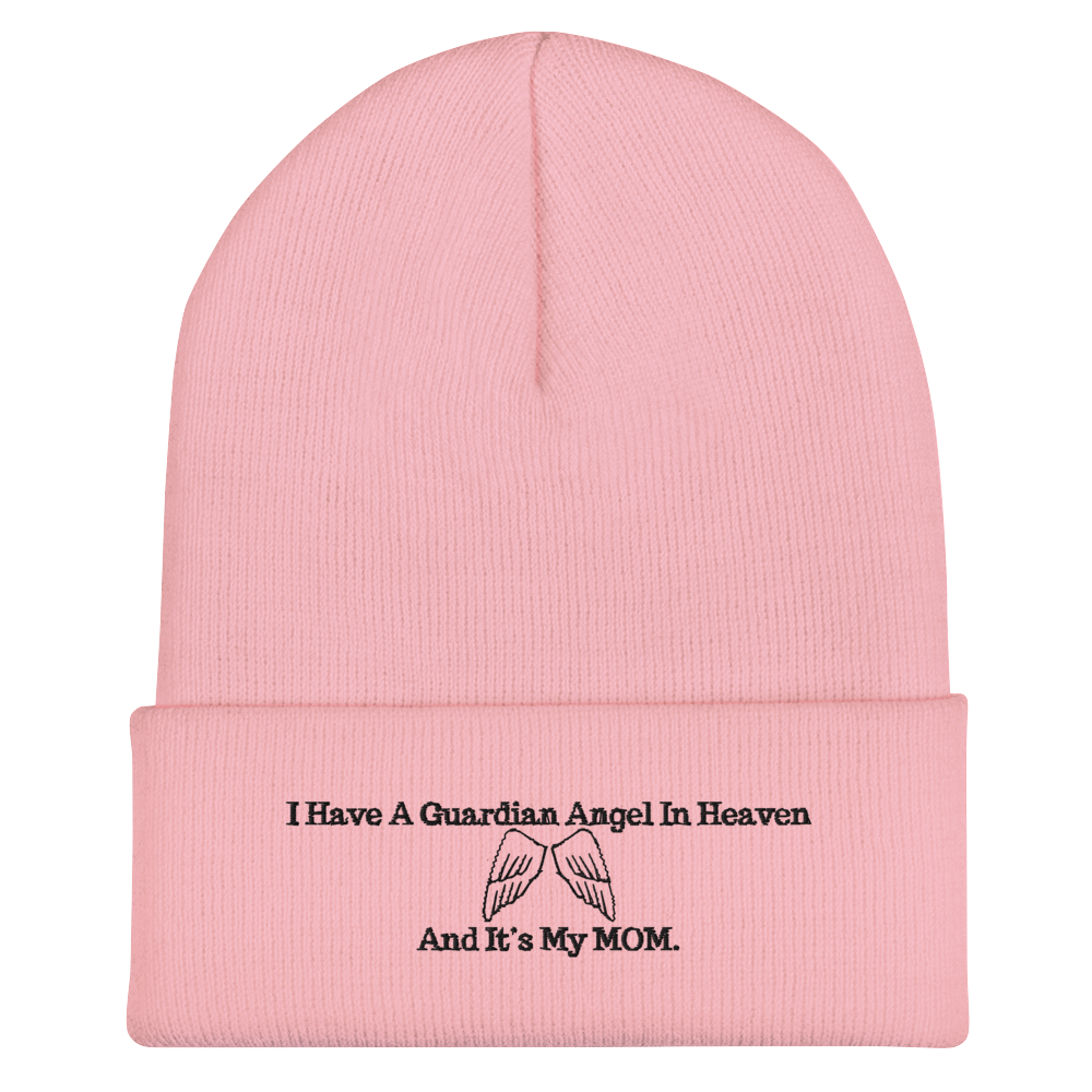 I Have A Guardian In Heaven "MOM" Cuffed Beanie - Design Studios Direct