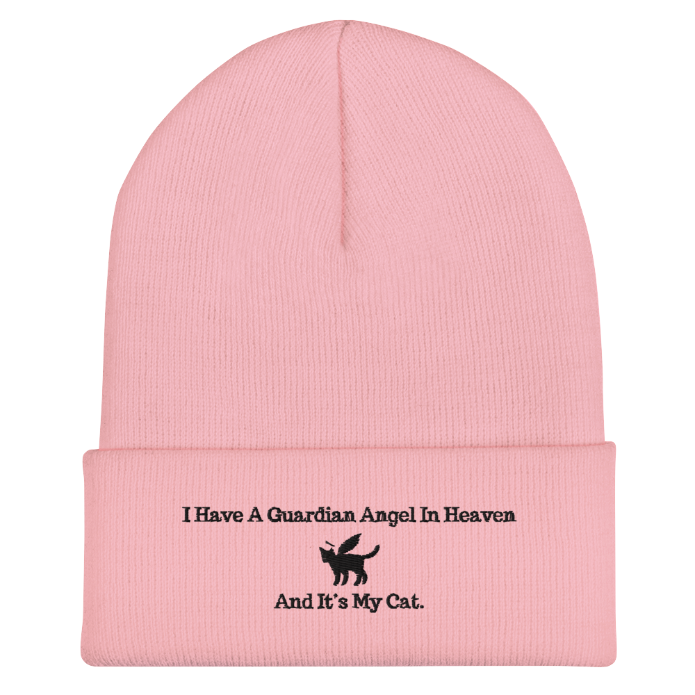 I Have A Guardian In Heaven "CAT" Cuffed Beanie - Design Studios Direct