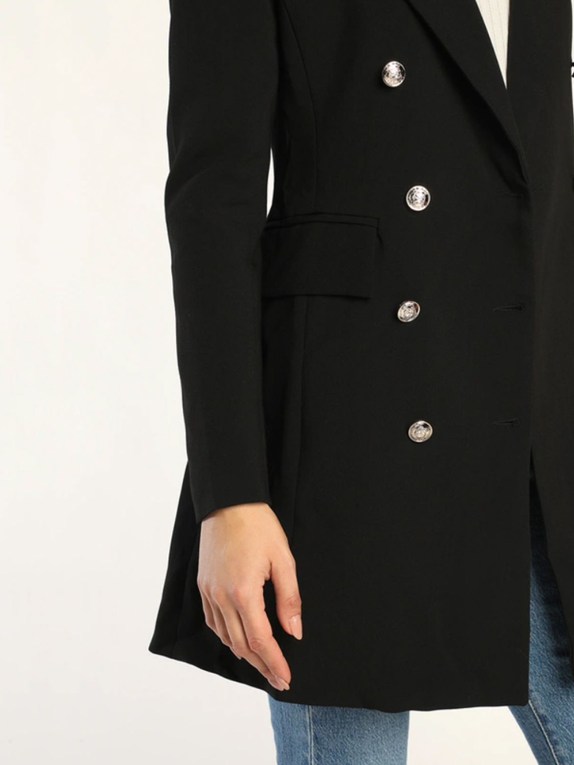 Lapel Collar Long Sleeve Blazer - Design Studios Direct