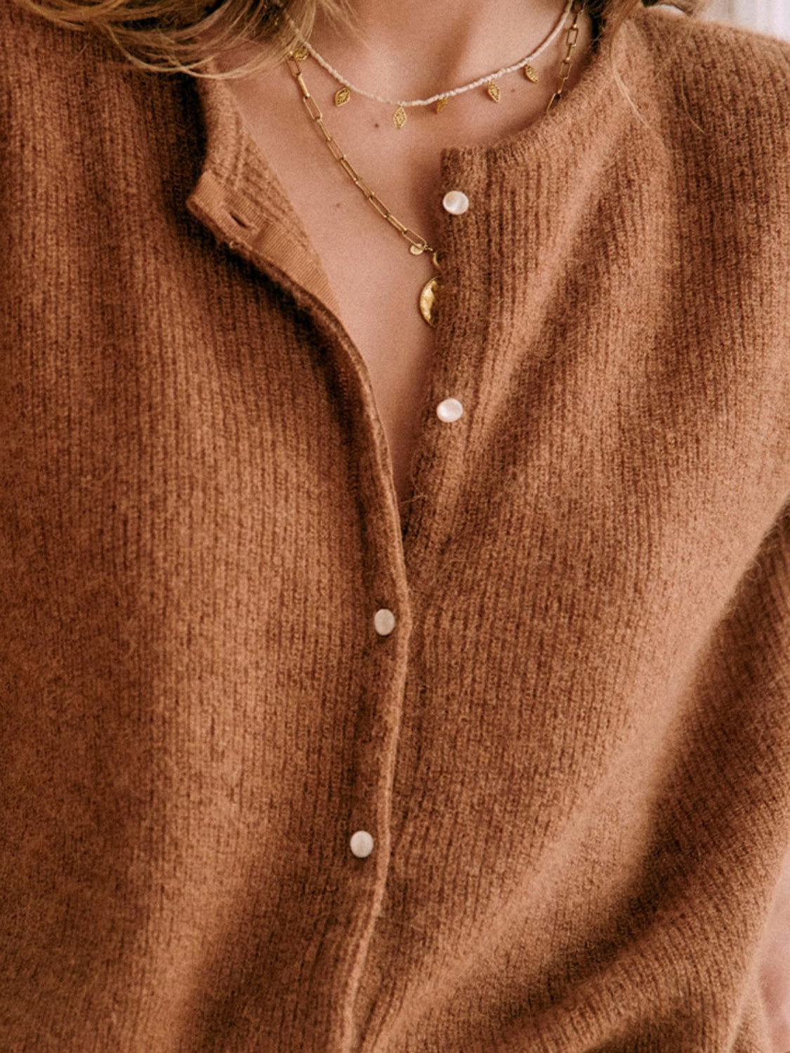 Button Down Long Sleeve Sweater - Design Studios Direct