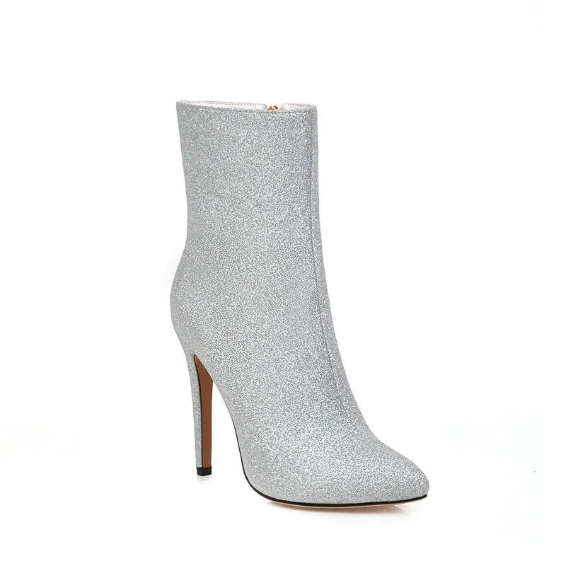 Glitter Stiletto Heeled Boots