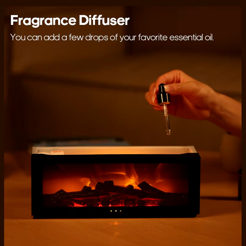 Aromatherapy Diffuser & Moisturizer with Realistic Fireplace Design and Color-Changing Light - Design Studios Direct