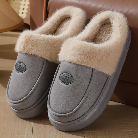 Men's Winter Plush Slippers – Warm Suede, Non-slip Indoor House Shoes - Design Studios Direct