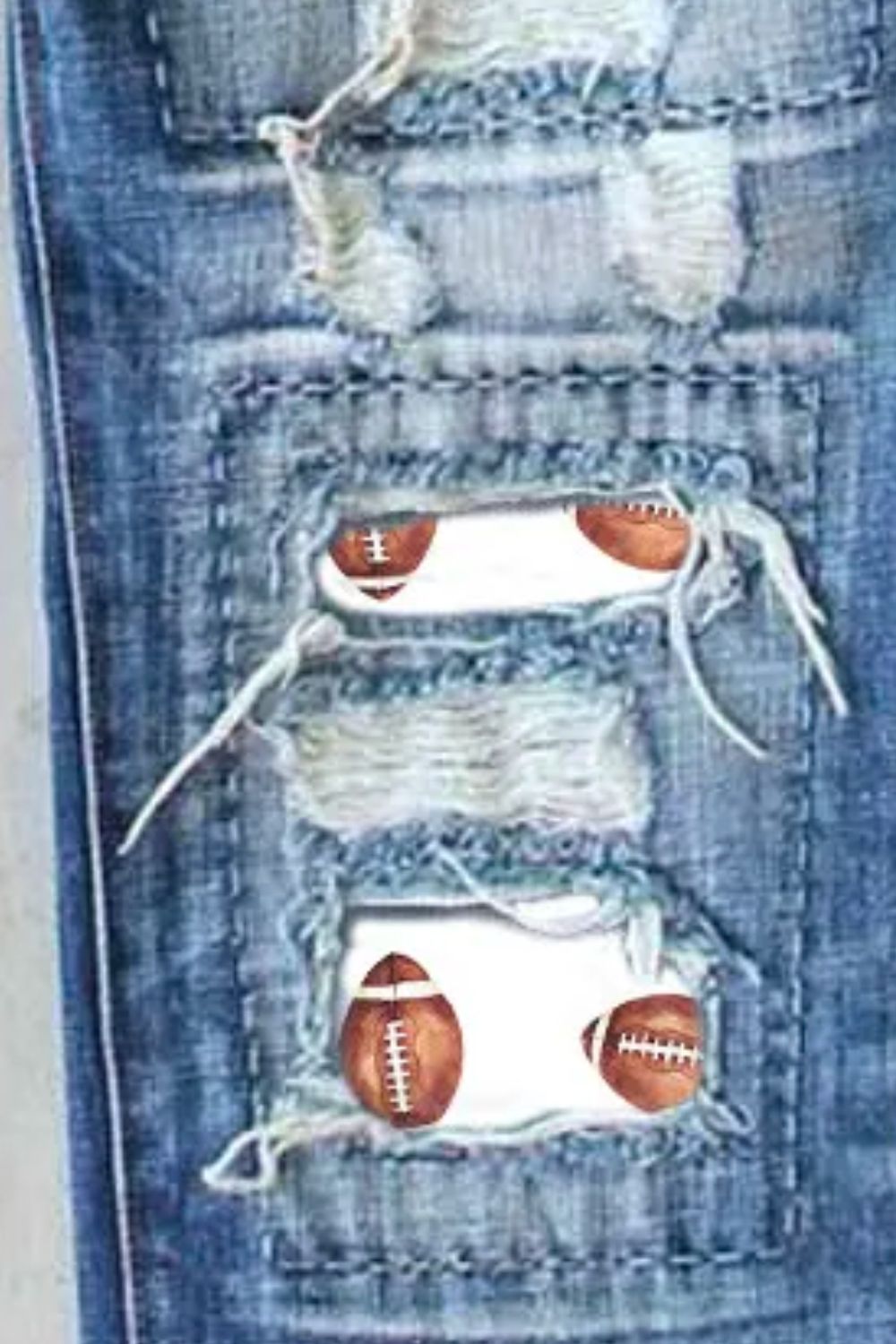 Distressed Football Straight Jeans - Design Studios Direct