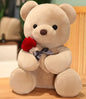 Hugging Roses Teddy Bear Plush Pillow