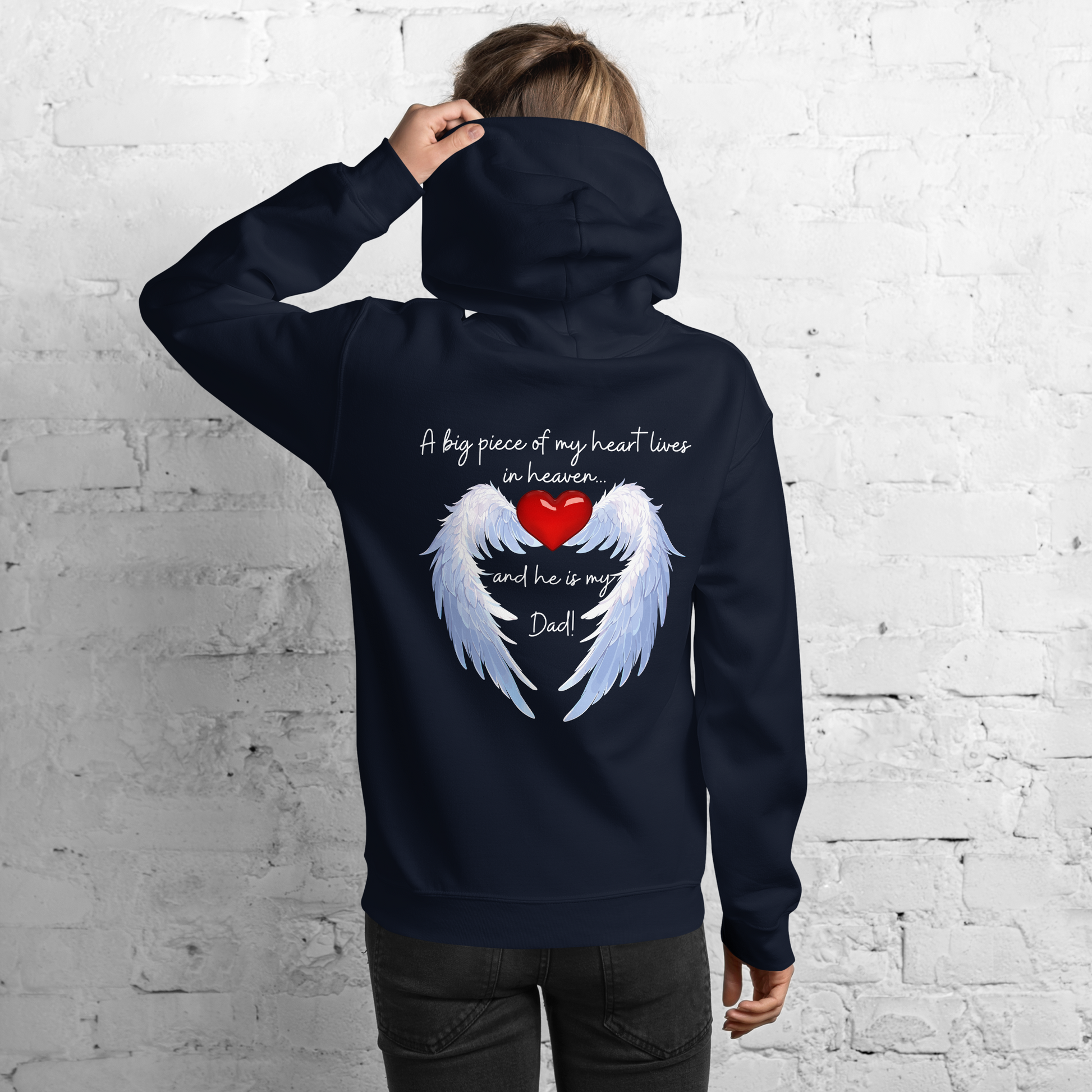 "Heavenly Heart Dad" Tribute Hoodie Unisex Hoodie - Design Studios Direct