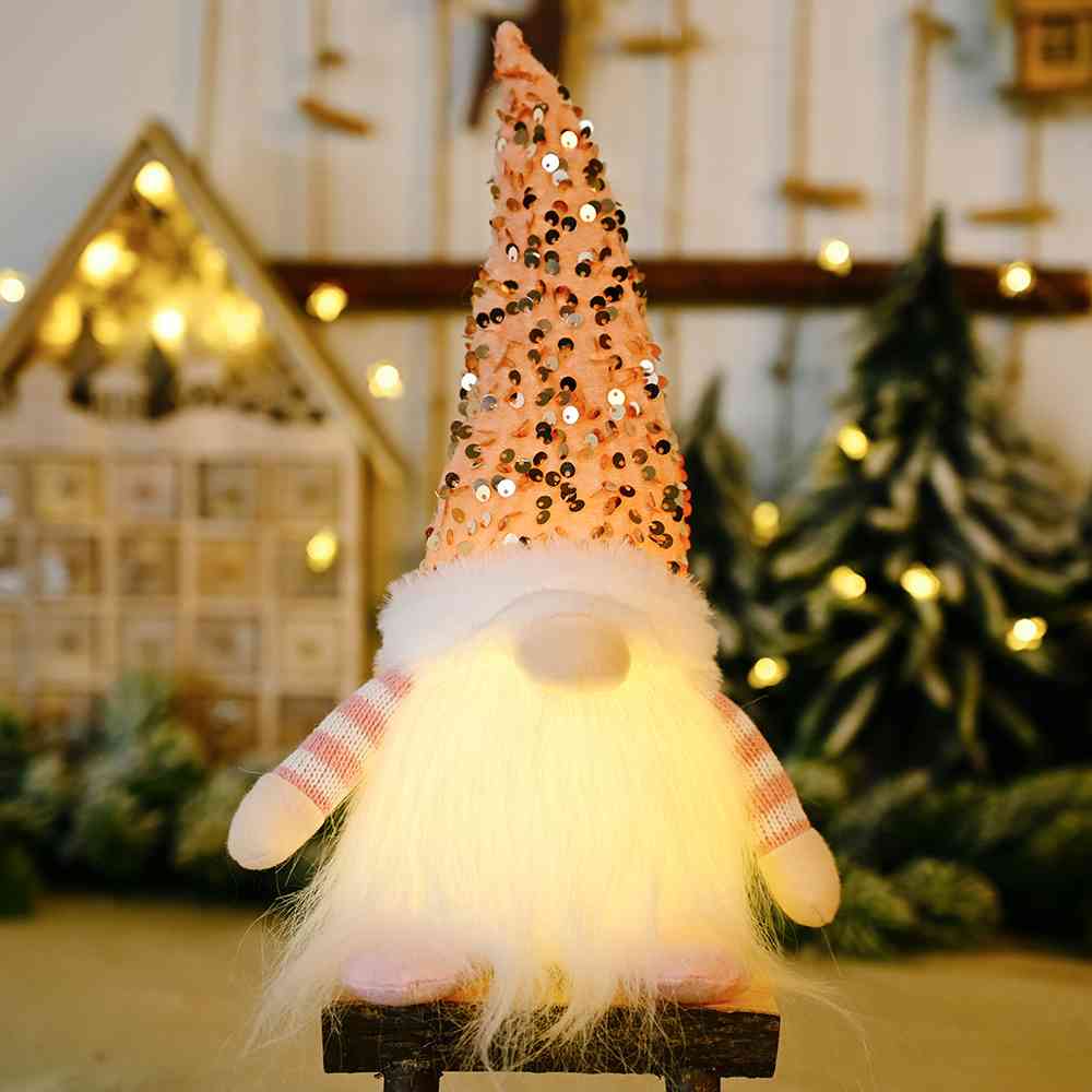 Sequin Light-Up Faceless Gnome - Design Studios Direct