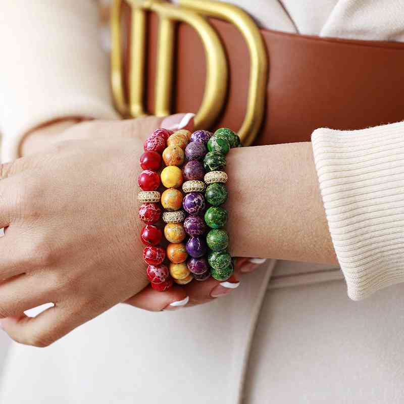 Multicolor Natural Stone Beaded Bracelet - Design Studios Direct