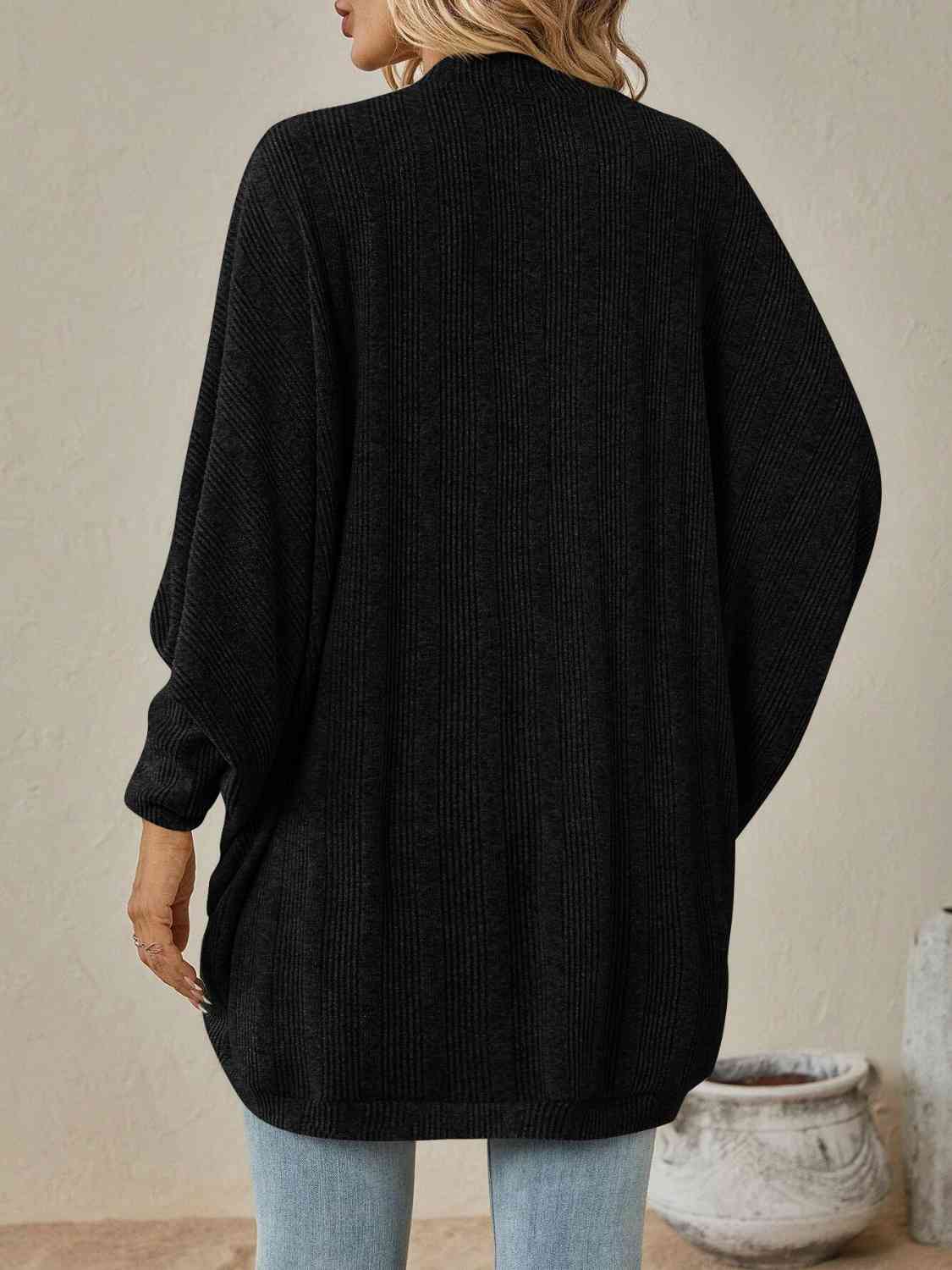 Open Front Dropped Shoulder Cardigan - Design Studios Direct