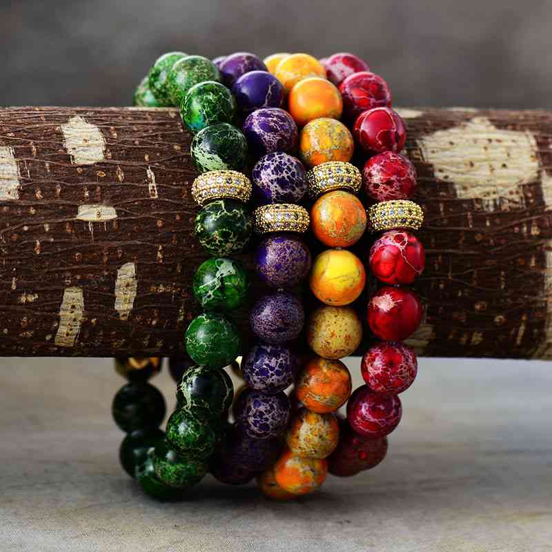 Multicolor Natural Stone Beaded Bracelet - Design Studios Direct