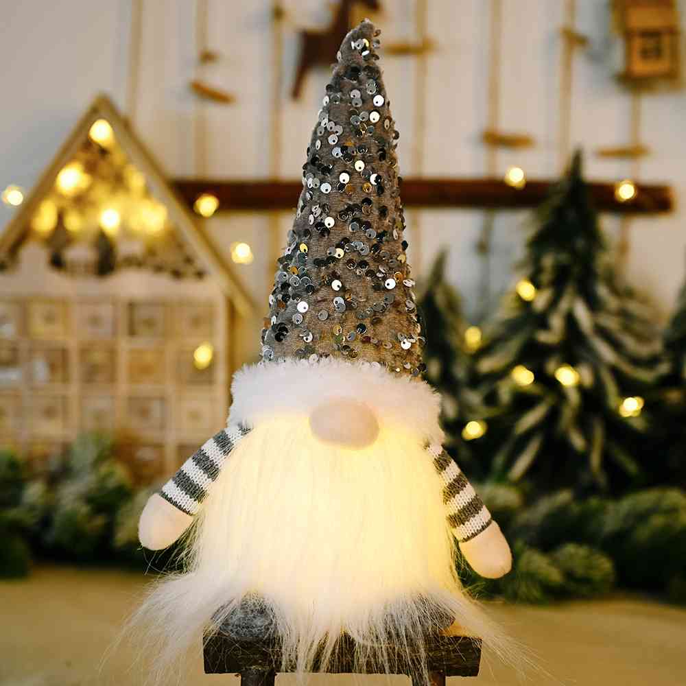 Sequin Light-Up Faceless Gnome - Design Studios Direct