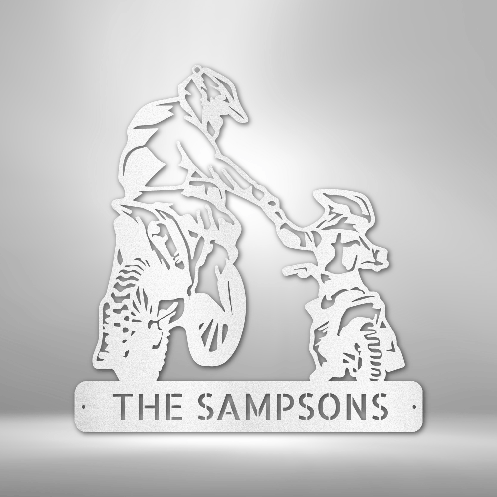 Father and Son Motorcross Monogram - Steel Sign - Design Studios Direct