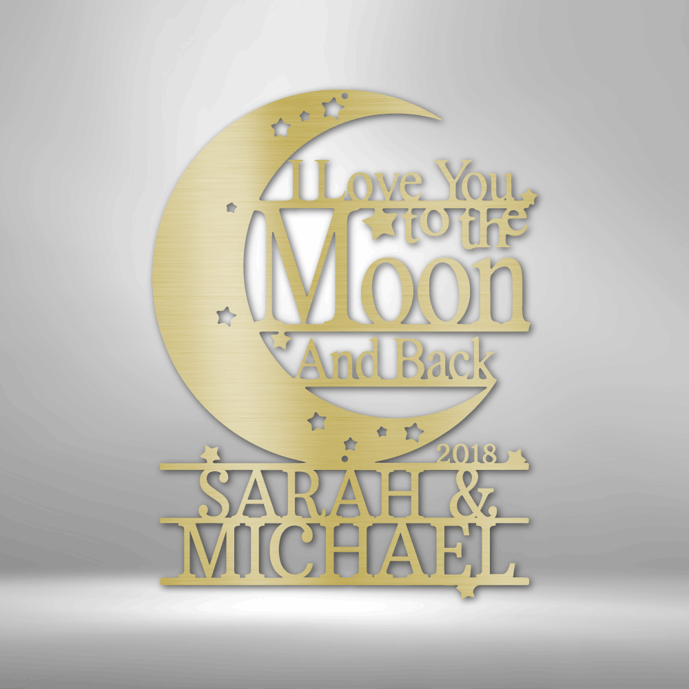 Moon and Back Monogram - Steel Sign - Design Studios Direct