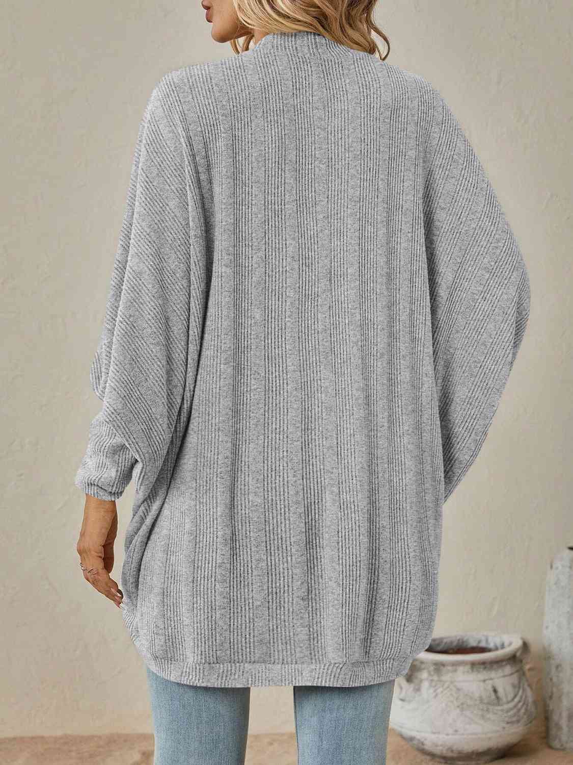 Open Front Dropped Shoulder Cardigan - Design Studios Direct