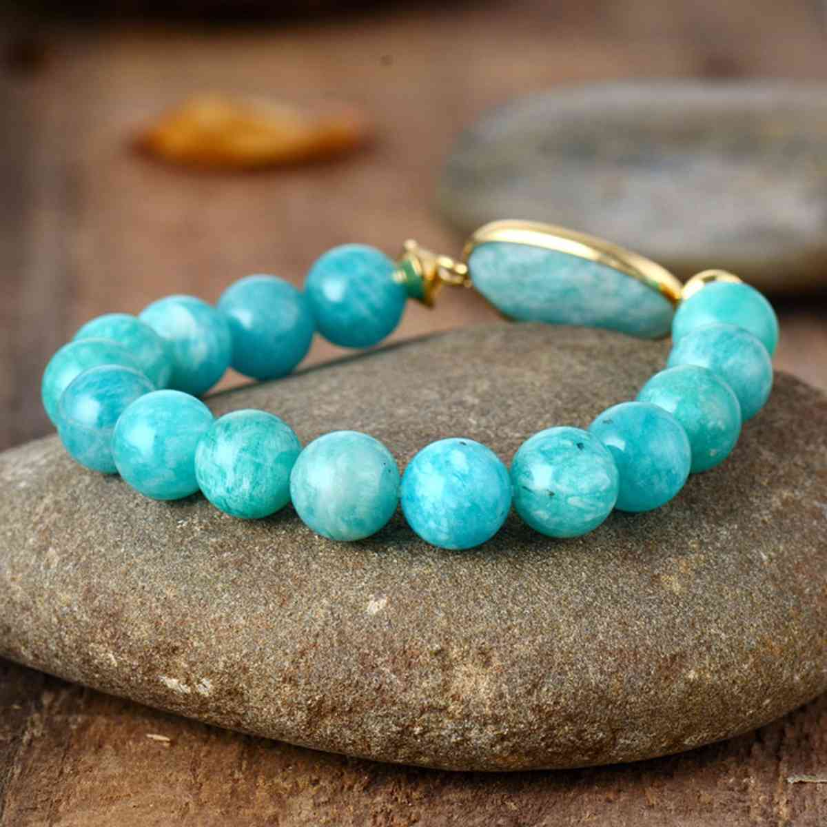 Natural Blue Stone Beaded Bracelet - Design Studios Direct