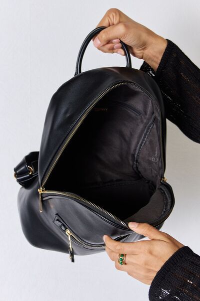 David Jones PU Leather Backpack - Design Studios Direct